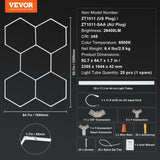 VEVOR Hexagon Garage Lights, 26400LM, 6500K 5 Grid Systems Honeycomb Hexagonal Garage LED Lights, V952-PJXCKDBS5G26FMEPWV3