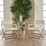 Rocklin Steel & Bonded Leather Director chair Armchair in White V1041-JMC-1044WHITE