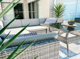 8PC Outdoor Dining Set Wicker Table & Chairs-Grey V264-OTF-511S-LGR