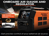 ROSSI 60A Plasma Cutter, Non-Touch Pilot ARC for Easy Cuts of Painted or Rusty Metals, DC Inverter V219-WDRPLMROC60A