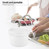 White Plastic Bucket with Lid Sealing Storage Bucket for Household Use V1369-AZ3-W-18554