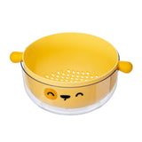 Double Layer Colander Bowl Set Large Capacity TPR Handle Fruit Vegetable Washing Bowl Strainer V1294-YM0901-3118230432511