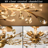 Crystal Chandelier Vintage, 4 Lights, Gold V178-34641