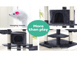 i.Pet Cat Tree 203cm Tower Scratching Post Scratcher Condo Trees House Bed Grey PET-CAT-PCTOP-GR