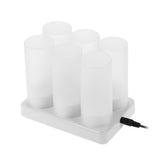 Rechargeable LED Flickering Flameless Candles Tealight Candles Lights with Frosted Cups Charging V1294-YM0901-H19839UK-6