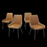 Dining Chairs x 8 Padded Seat PU Faux Leather CH1129-PU-4-BRX2