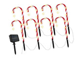 12 Pack Solar Candy Cane 8 Modes Xmas Decorations Ground Stake Outdoor Pathway Candy Cane V1294-YM0901-3119240105111