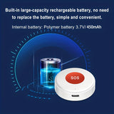 elderly emergency button, SOS medical alarm, wireless emergency system, remote notification, V1102-144-13252-WHT-1PCS