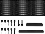 CARLA HOME Pegboard Wall Organizer Kit with 3 Modular Black Panels & 17 Accessories for Gaming, V178-36275