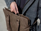Brown Black Brown Laptop Briefcase Leather Look Travel Bag Work Briefcase For Men Spacious V1347-127-BLA-91832