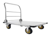 Platform Truck, 907.18 kg Capacity, Heavy Duty Steel Flatbed Cart with Swivel Wheels and Handle, V952-ZDPBC2000LBSULEYG001V0