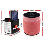 Giantz Fence Energiser 5KM Solar Powered Electric 1200M Poly Tape SFC-FIK-TAPE-1200M-5KM