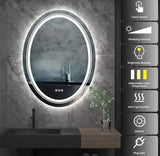 Interior Ave - 50 x 70cm Oval Frameless LED Bathroom Mirror V355-IA-OWM-70