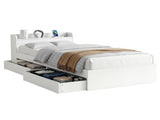 Artiss Bed Frame King Single Size with Charging Ports and 2 Drawers AURA WBED-F-AURA-KS-WH-AB