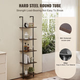 VEVOR Industrial Square Pipe Shelf 5 Tier 40x30x178cm Wall-Mount for Bedroom V952-JSGZWJFGHMBH9PIGIV0