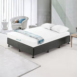Palermo Queen Ensemble Bed Base Platinum Graphite Linen Fabric V63-823161