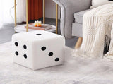 Foot Stool Soft Comfortable Simple Warm Sturdy Base Cube Stool for Home Living Room Bedroom White V1294-YM0703-3116230003012
