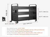 Rolling Library Book Cart, 150 kg Capacity, 97 x 51.5 x 122.5 cm Library Cart, Double Sided W-Shaped V952-WXTSGTCH330LMU071001V0