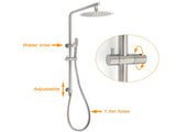 WELS Brushed Nickel 2in1 Shower Set Sliding Rail Arm 8" Round Head Stainless Steel Handheld Rose V1233-S4902BNSS019CBNKSR108N