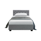 Artiss Bed Frame King Single Size Gas Lift Grey VILA BFRAME-E-VILA-KS-GY-ABC