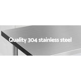 Cefito 1524x610mm Stainless Steel Kitchen Bench 304 SSKB-304S-60