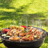 Stainless Steel BBQ Rib Rack, Non-Stick Holder for up to 5 Racks of Ribs, Outdoor Grilling, Camping V1189-LC-HW-00569