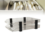 Desk File Letter Tray Layered Classified Documents Rack Acrylic Office Storage Rack Dark Black 2 V1294-YM0626-3117220312911