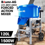 BAUMR-AG 120L Forced Action Pan Mixer, 1500W Electric Direct Drive Motor, Heavy-Duty Frame, for V219-TOLMSCBM1C2A