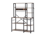 Artiss Kitchen Rack with Power Outlets Hooks 96CMX170CM Microwave Storage Shelf KR-MEL-5S-100-2AC-BKBR