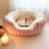 Pet owners are searching Winter thick rabbit fur pet bed, ultimate cold-proof warmth solution V1232-MW002