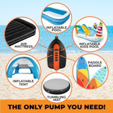 Kahuna 12V Electric Air Pump for Inflatable Paddle Boards, Air Track Mats, Gym Mats & More PMP-KDO-781