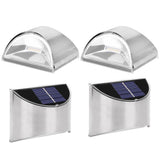 4Pcs Set Stainless Steel Solar Power LED Wall Light LightControl for Garden Yard Lighting V1294-YM0901-3111200146511