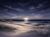 Moonlit Dunes Floating Frame Canvas Wall Art - Portrait - 40W x 50H cm - White V767-PP-MD-4050-FW