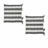 Rans Set of 2 Alfresco Stripe Chair Cushion Pads 40 x 40 cm Black V442-RAN-CHAIRCU-SETOF2STRIPE-BLACK-SQ