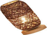 1pc Night Light Bedside Lamp Nightstand Lamps Wood Large Rattan Table Lamp Led Desk Light Led V1192-AZ-W-10719