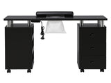 Artiss Manicure Table Nail Desk with Built-in Dust Collector Beauty Salon Station Drawers Shelves FUR-AD-MANICURE-2MOD-BK-AB