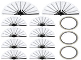 10PCS Sublimation Blank Handheld Folding Fans with Plastic Ribs and Double-Sided Tape, 24.8" DIY V1192-AZ-W-18414