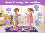Keezi Dance Mat Toy for Kids Age 3-12 Electronic Dance Pad with Bluetooth 4 Game Modes Purple DMAT-SINGLE-BT-PK