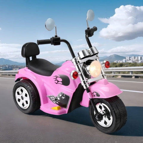 Rigo Kids Ride On Car Motorcycle Motorbike Electric Toys Horn Music 6V Pink RCAR-MBIKE-HARLE-PK