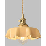 Retro French Cream Glass Ceiling Light Cream Yellow, E27 6W, Diameter, 220mm V1237-ZY-528-286