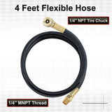 Air Tank Repair Kit with Valve, Pressure Gauge, and 4 Feet Air Tank Hose V1366-AZ2-W-17837