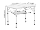 Folding Camping Table, Adjustable Height Portable Side Tables, Aluminum MDF Beach Table with Mesh V952-MDBKHWZDZ24Y0Q4P4001V0