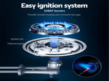 Devanti Gas Cooktop 30cm 2 Burner Built-in Stove Glass Cook Top NG LPG Wok Burner CT-GAS-2B-C-BK