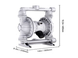 Air Operated Double Diaphragm Pump, 44GPM, Max 115PSI Air Waste Oil Pneumatic Transfer Pump with 2 V952-QDSQGMBLHJ15NT76JV0