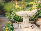 Stony Birdbath On Pillar 45cm V637-49421BRD