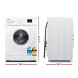 Devanti 8kg Front Load Washing Machine Quick Wash 24h Delay Start Automatic FWM-C-8KG-WH