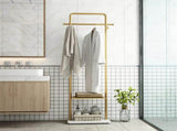 Gold Metal Coat Rack Stand Granite Base Hall Tree V178-66752