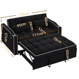 Fashionable Modern and Multi-functional Foldable Velvet Sofa Bed - Light Grey V1316-W2353P151787