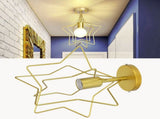 Ceiling Light Five Pointed Star E27 Wrought Iron Hanging Lamp for Corridor Dining Room AC85-265V V1294-YM0721-3119210016811