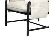 Levede Metal Framed Lounge Chair Corduroy in Beige CH1148-BG